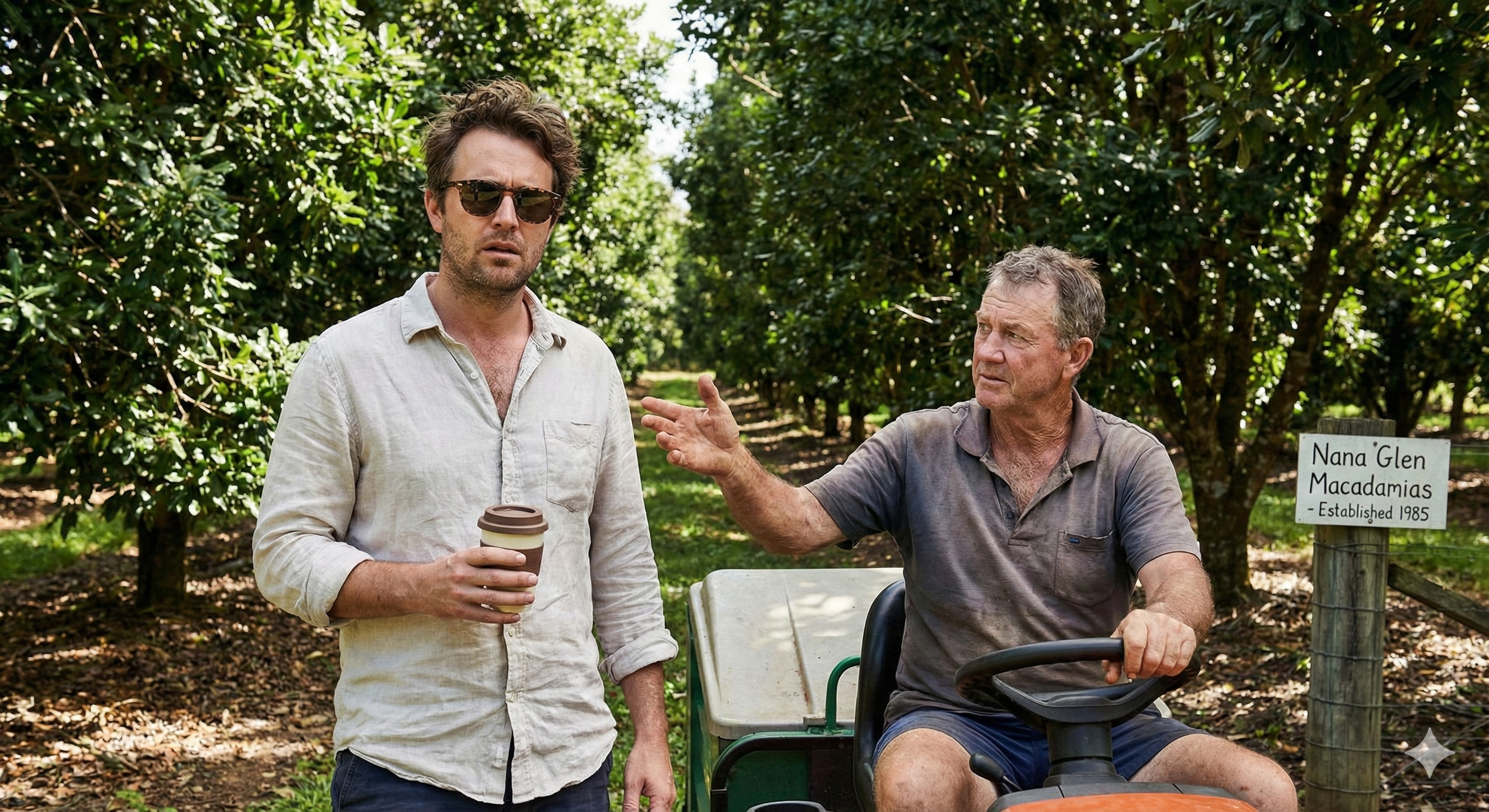 Flynn with local farmer