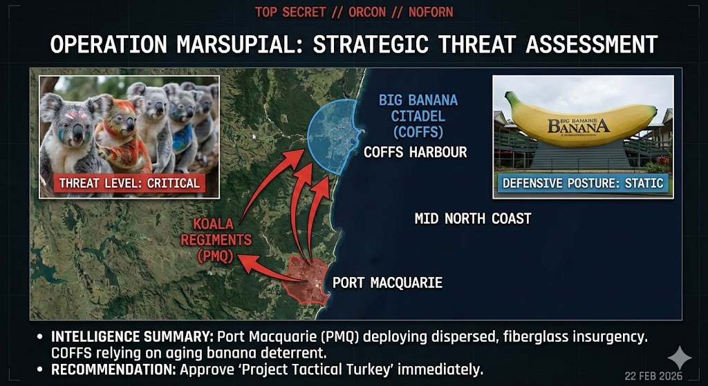 Painted koala statues